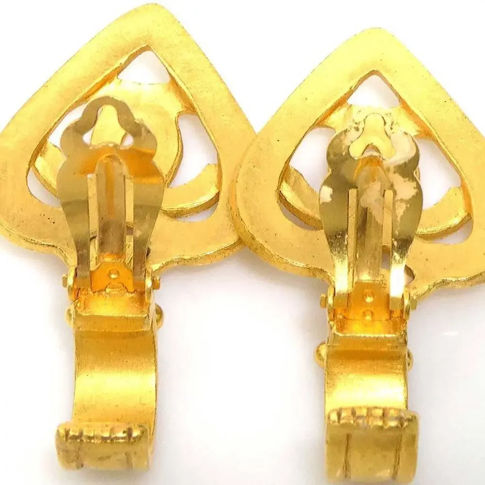 CHANEL Gold Logo Earrings